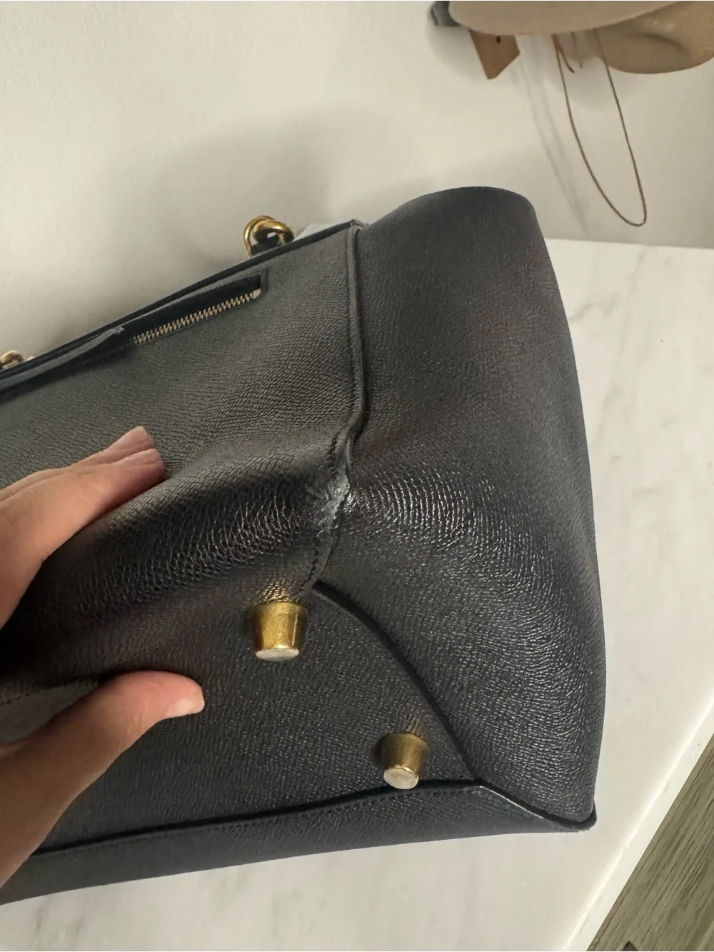 Céline Celine Belt Bag Leather 2 Way Handbag Black EUC